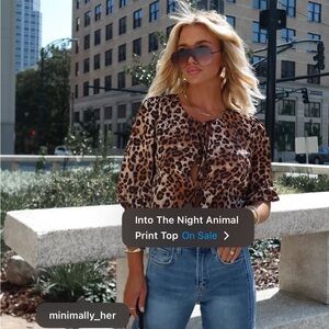 Vici Brown Leopard Print Blouse
